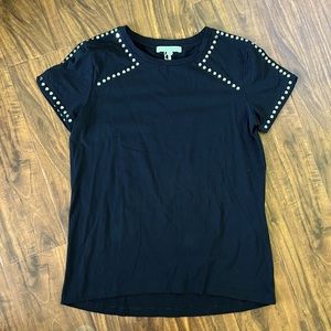 Maje black t-shirt with studded embellishments size 1